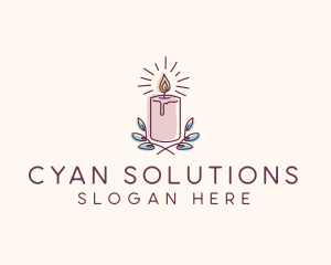 Flame Candle Light logo design