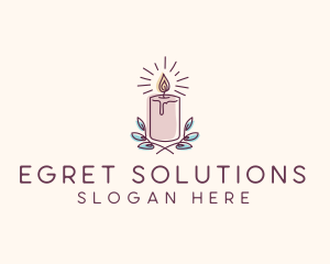 Flame Candle Light logo design