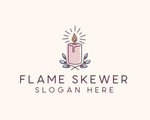 Flame Candle Light logo design