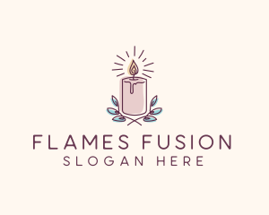 Flame Candle Light logo design