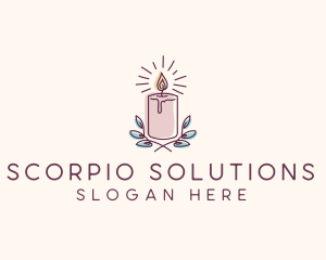 Flame Candle Light logo design