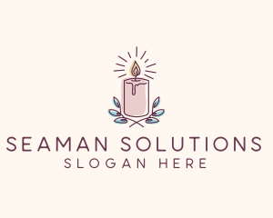 Flame Candle Light logo design