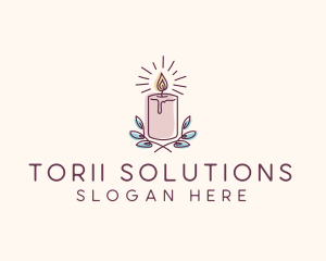 Flame Candle Light logo design