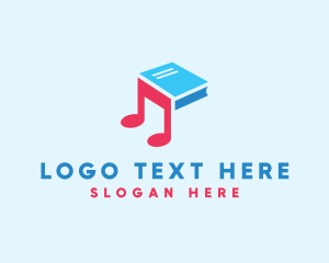 School - Music Audio Book logo design