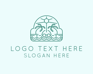 Surfing - Summer Vacation Beach Oasis logo design