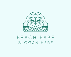 Summer Vacation Beach Oasis logo design