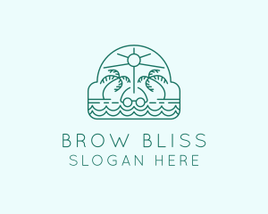 Summer Vacation Beach Oasis logo design