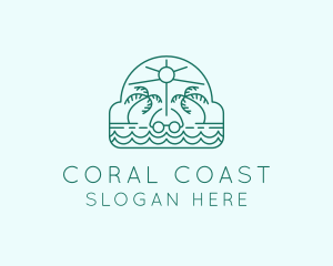 Summer Vacation Beach Oasis logo design