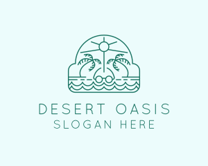 Summer Vacation Beach Oasis logo design