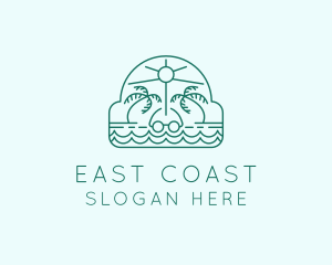 Summer Vacation Beach Oasis logo design