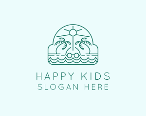 Summer Vacation Beach Oasis logo design