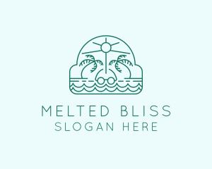 Summer Vacation Beach Oasis logo design