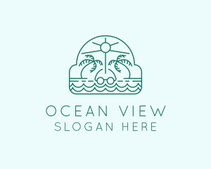 Summer Vacation Beach Oasis logo design