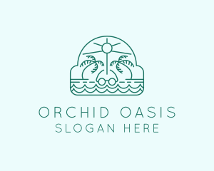 Summer Vacation Beach Oasis logo design