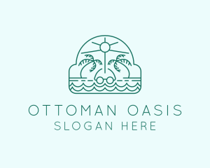 Summer Vacation Beach Oasis logo design