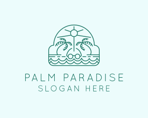 Summer Vacation Beach Oasis logo design