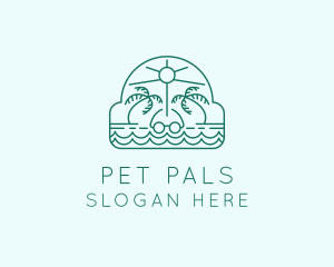 Summer Vacation Beach Oasis logo design