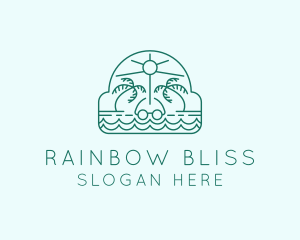 Summer Vacation Beach Oasis logo design