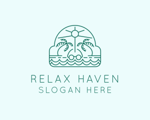 Vacation - Summer Vacation Beach Oasis logo design