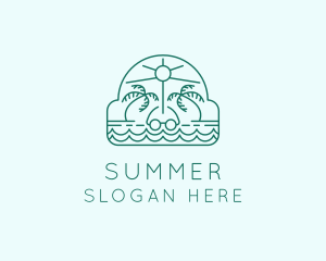 Summer Vacation Beach Oasis logo design