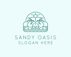 Summer Vacation Beach Oasis logo design