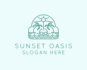 Summer Vacation Beach Oasis logo design