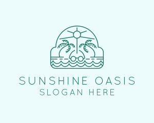 Summer Vacation Beach Oasis logo design