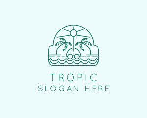 Summer Vacation Beach Oasis logo design