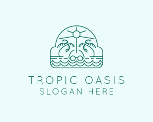 Summer Vacation Beach Oasis logo design