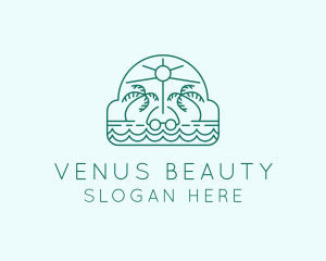 Summer Vacation Beach Oasis logo design