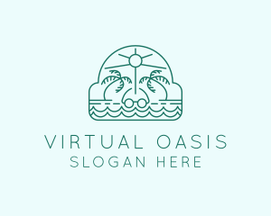 Summer Vacation Beach Oasis logo design