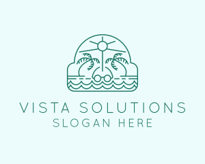 Summer Vacation Beach Oasis logo design