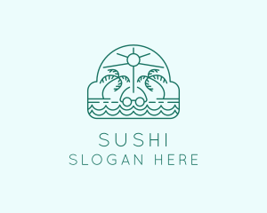 Summer Vacation Beach Oasis logo design