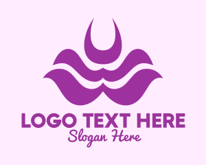 Blooming - Purple Abstract Flower logo design