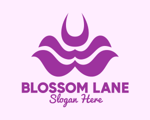 Purple Abstract Flower logo design