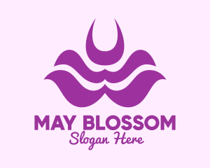 Purple Abstract Flower logo design