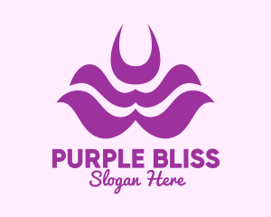 Purple Abstract Flower logo design