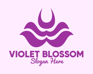 Purple Abstract Flower logo design