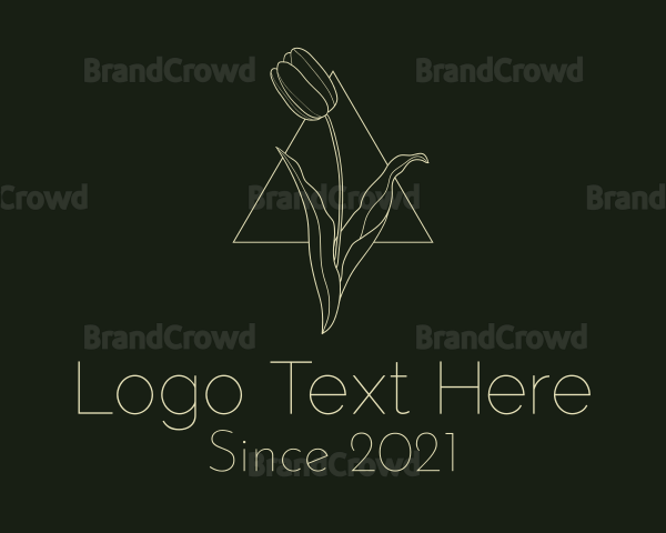 Beige Tulip Triangle Monoline Logo