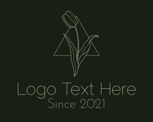 Flower Market - Beige Tulip Triangle Monoline logo design