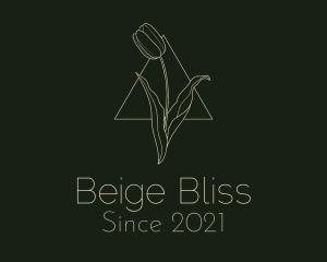 Beige Tulip Triangle Monoline logo design