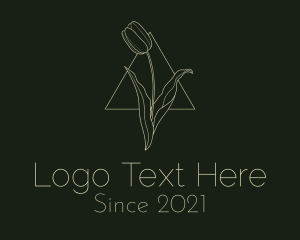 Flower - Beige Tulip Triangle Monoline logo design