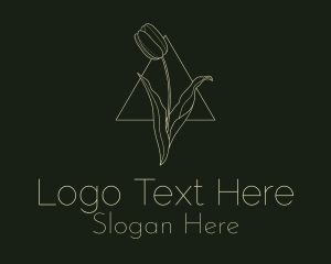 Beige Tulip Triangle Monoline Logo