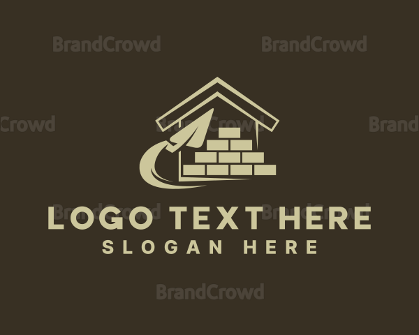 Trowel Brick Wall House Logo