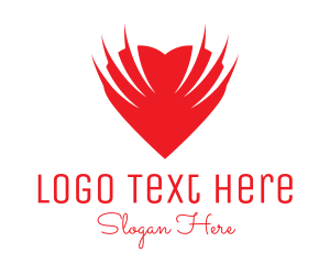 Claw - Heart Romance Wings logo design