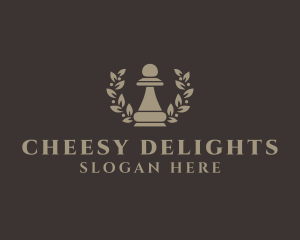 Chess Pawn Wreath Company logo design