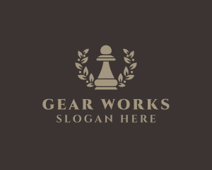 Chess Pawn Wreath Company logo design