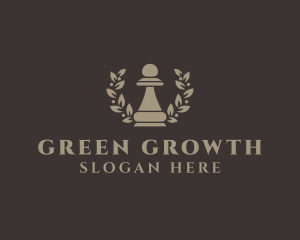 Chess Pawn Wreath Company logo design