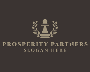 Wealth - Chess Pawn Wreath Company logo design