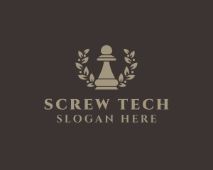 Chess Pawn Wreath Company logo design